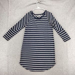 Madewell T-Shirt Dress Womens Size M Blue White Striped 3/4 Sleeve Nautical
